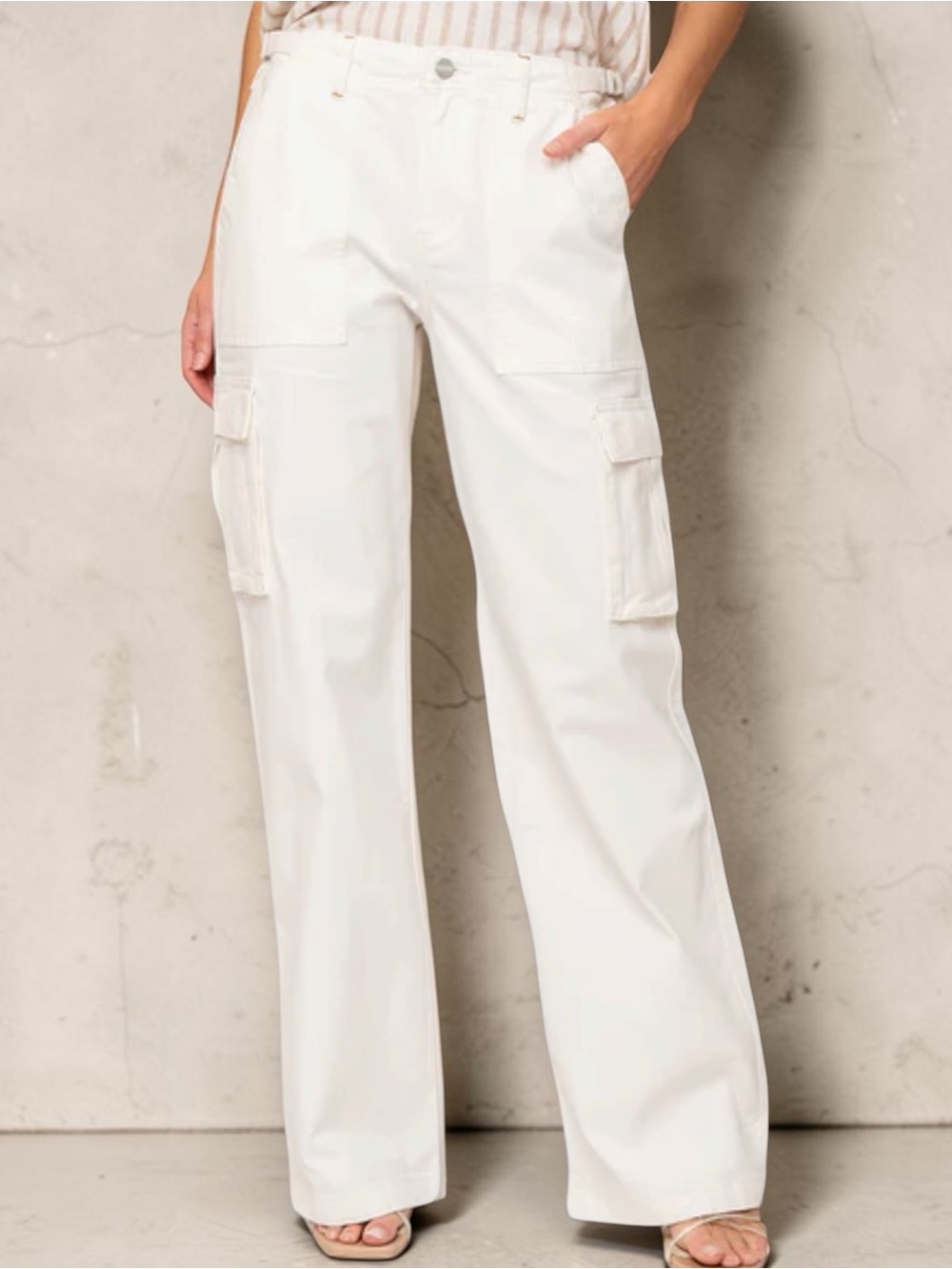 Sanctuary White Reissue Cargo Pants Size Large